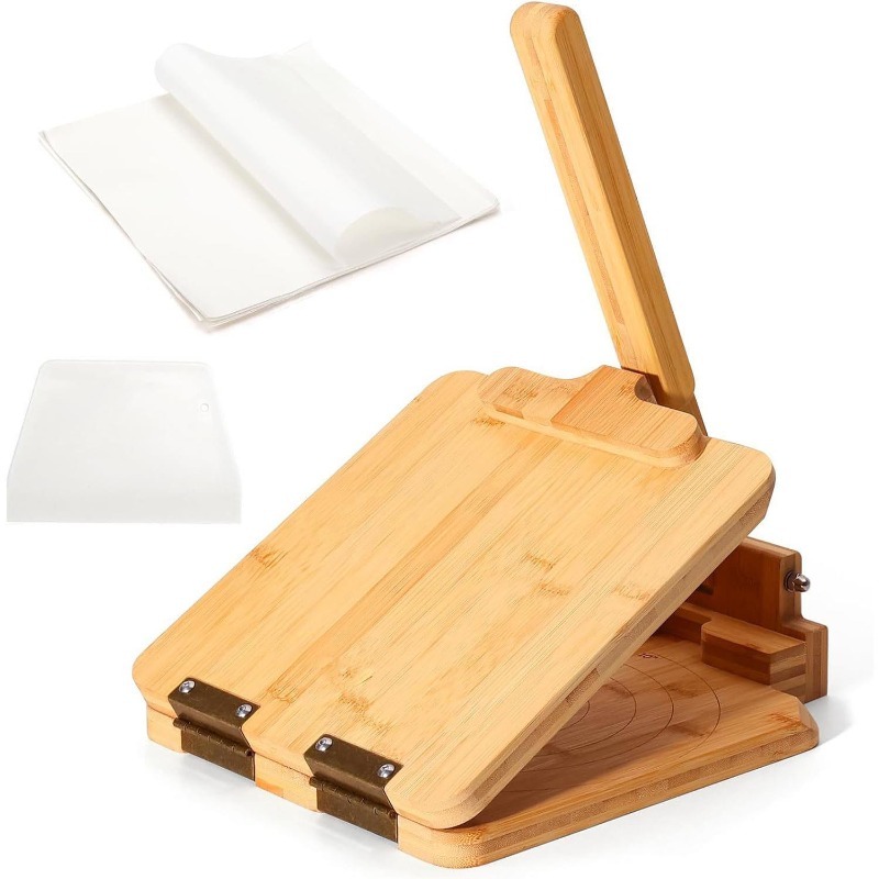 Kitchen Baking Machine - Natürliche Bambus-Teigpresse Tragbare Handgehaltene Tortilla-Maschine Haushalt