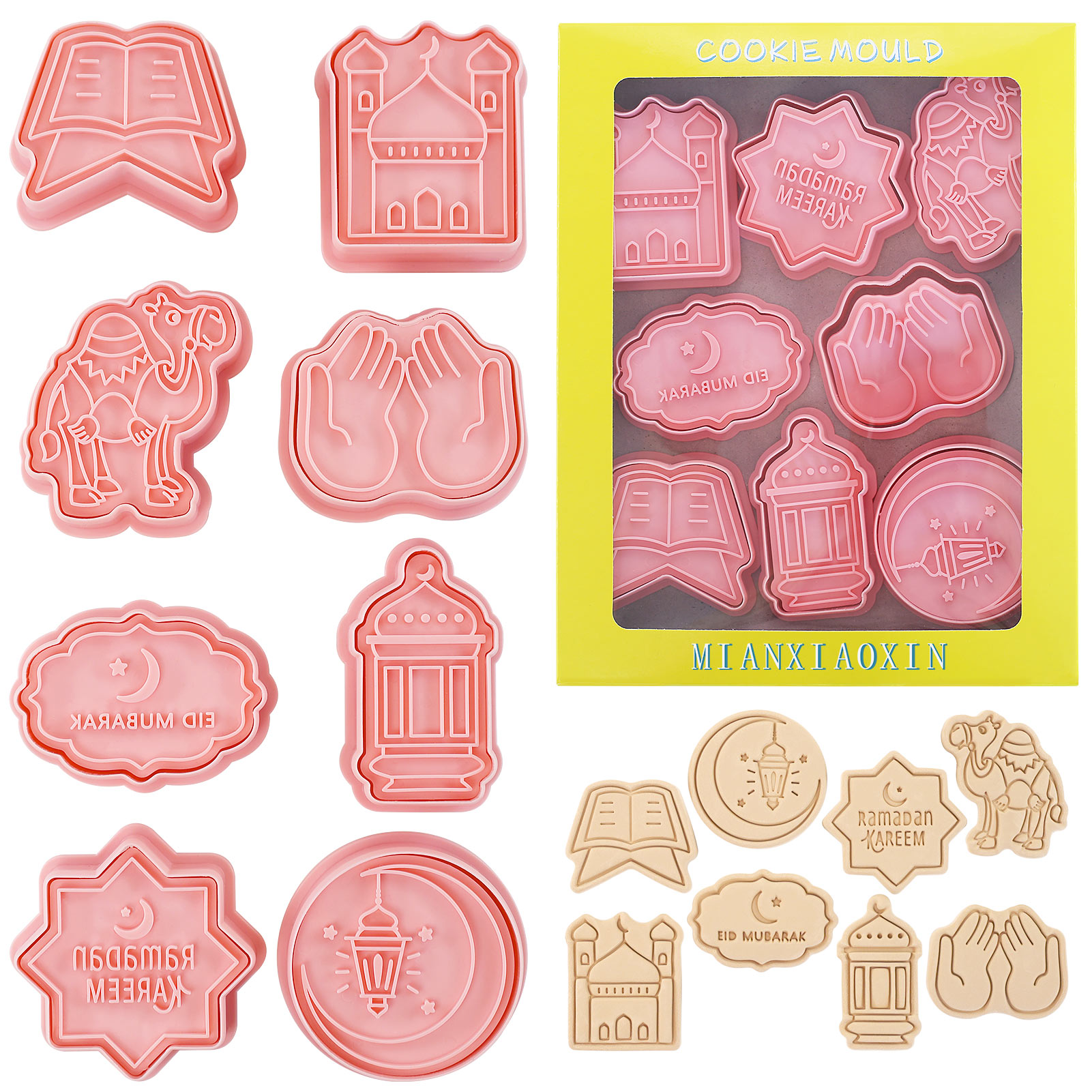 Cookie Cutter Set - 8-teiliges Eid Mubarak-Ausstecher-Set – islamische Ramadan