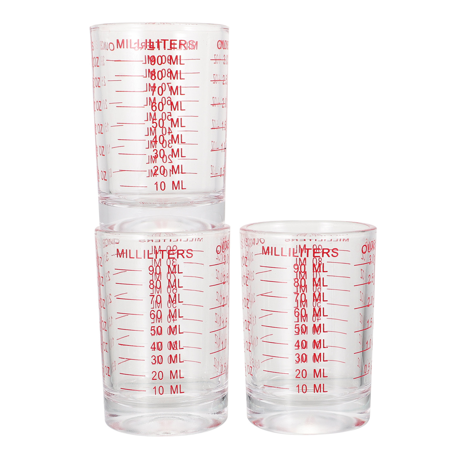 Kitchen Tools In Baking - 3-teiliges Glas-Messbecher-Set mit Graduierter Skala zum