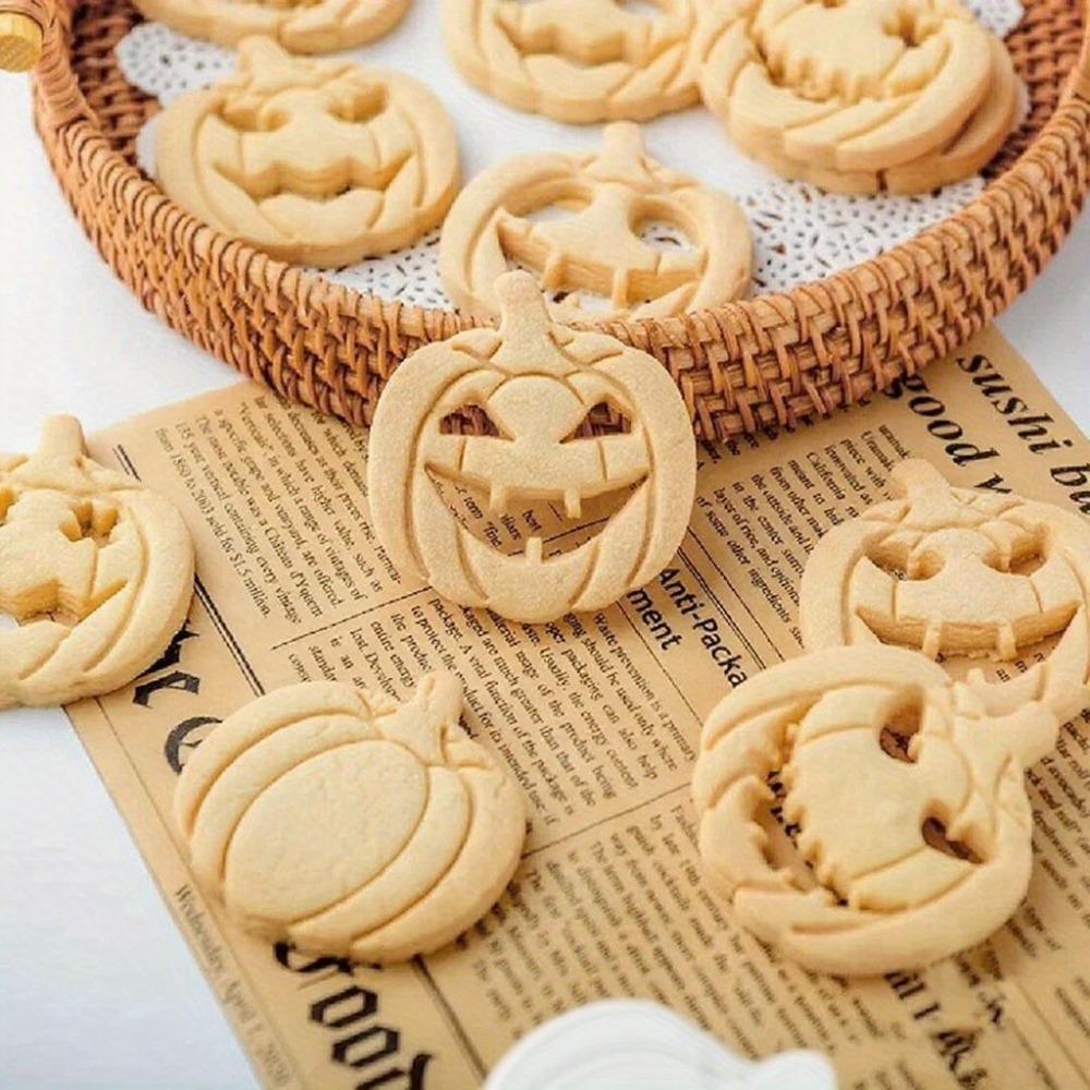 Cookie Cutter Set - 13-teiliges Halloween Geister-Kürbis-Ausstechformen-Set, Jack-O'-Lantern Fondant-Prägestempel und