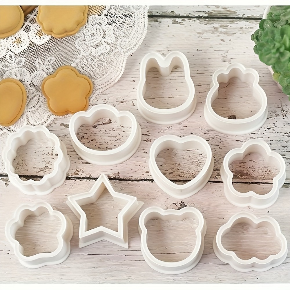 Cookie Cutter Set - 10-teiliges Keks-Ausstechformen-Set Tier-, Stern-, Herz- &